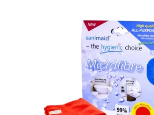 Sanimaid antibakterielle mikrofiberklude i 2-stk forpakning