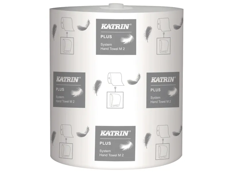 Industriaftøring rulle, Katrin Katrin System, M Plus, 2 lag, hvid 210mm x 140.00m, kasse a 6 ruller