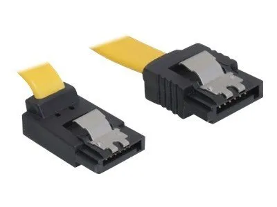 Delock Cable SATA - SATA-kabel - Serial ATA 150/300/600 - SATA (hunn) til SATA (hunn) - 50 cm - låst, oppvinklet kontakt, rett kontakt - gul