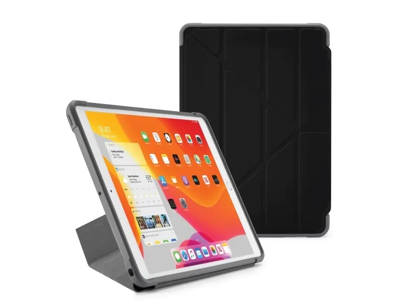 Pipetto Origami Shield - Lommebok for nettbrett - polyuretan, termoplast-polyuretan (TPU) - purpur - 9.7 - for Apple 10.2-inch iPad (7. generasjon)