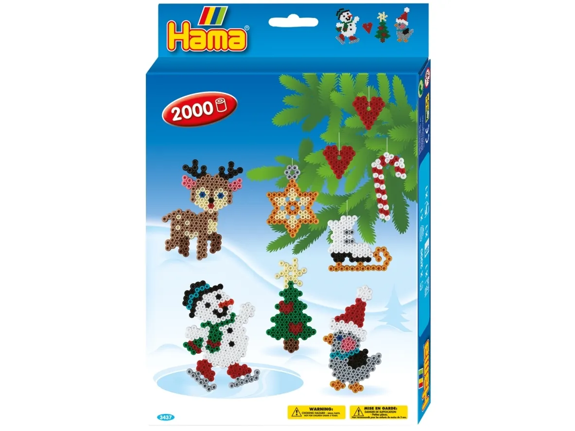 Hama påstrykningsperler midi Christmas, gavepakke Diameter på påstrykningsperler midi: 5,0 mm - 1 stk (00003437)