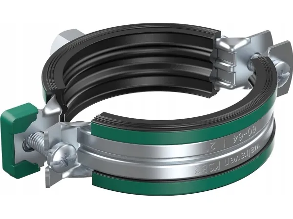 Walraven KSB2 rørb. 165-169mm - Elforzinket 2-skrue rørbøjle M8/10 med EPDM og quicklås