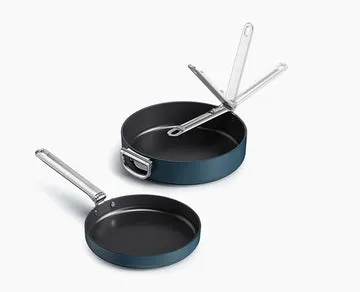 Joseph Joseph Space, Stekesett, Blå, Aluminium, Keramikk, Rustfritt stål, Rustfritt stål