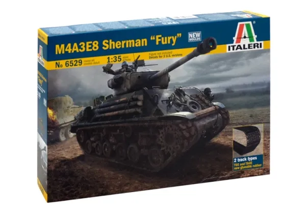 Carson M4A3E8 SHERMAN FURY, 1:35, Monteringssett, Tank, M4 Sherman, Plastikk, Second World War