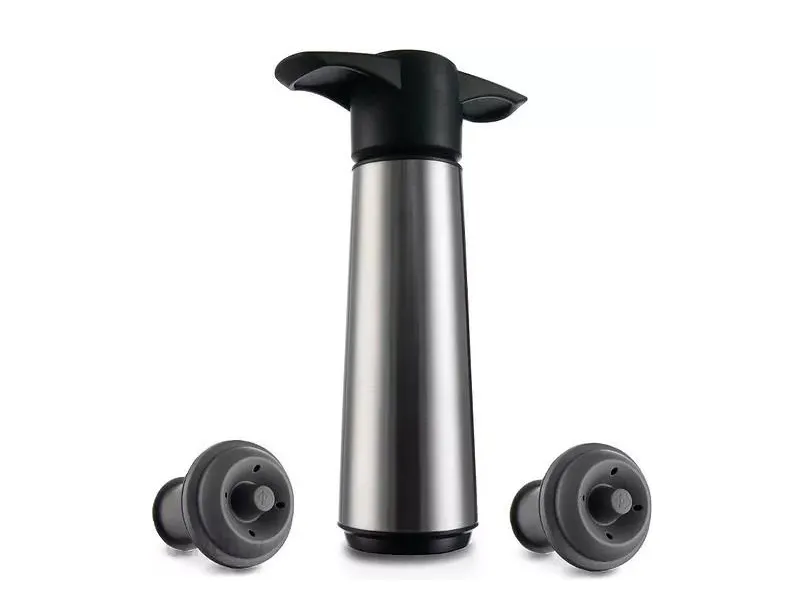 Vacu Vin Wine Saver, svart, rustfritt stål, plast, rustfritt stål, svart, svart, plast, 70 mm