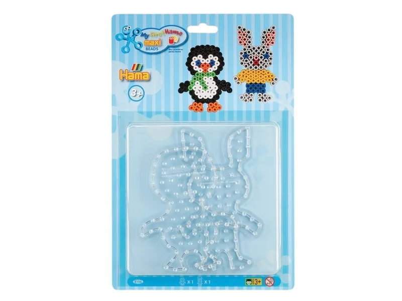 Hama Penguin, Rabbit pinnebrett, i en blister for maxi påstrykningsperler - 1 stk (00008106)