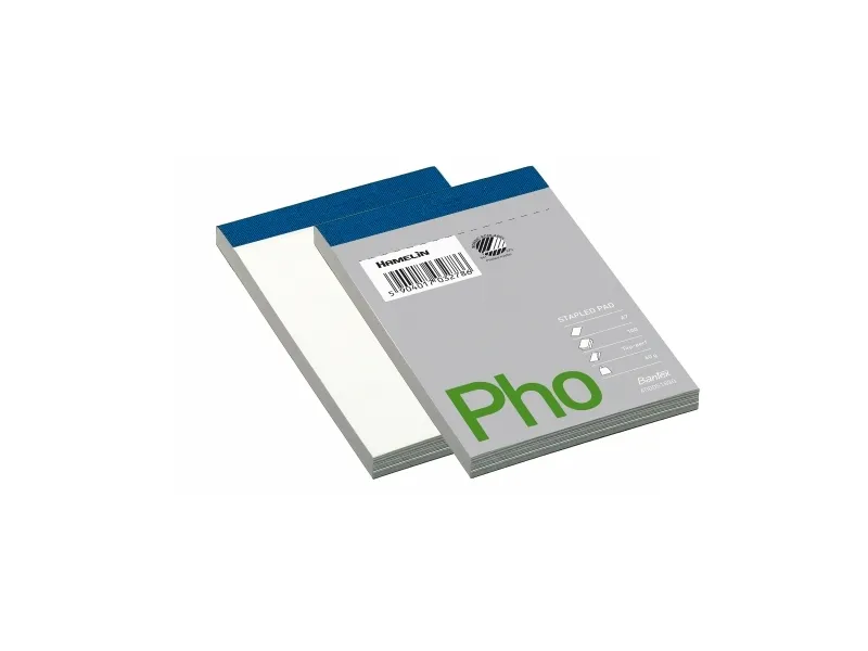 Telefonblok, Bantex, ulinjeret, A7, hvid 74x105mm - (10 stk.)