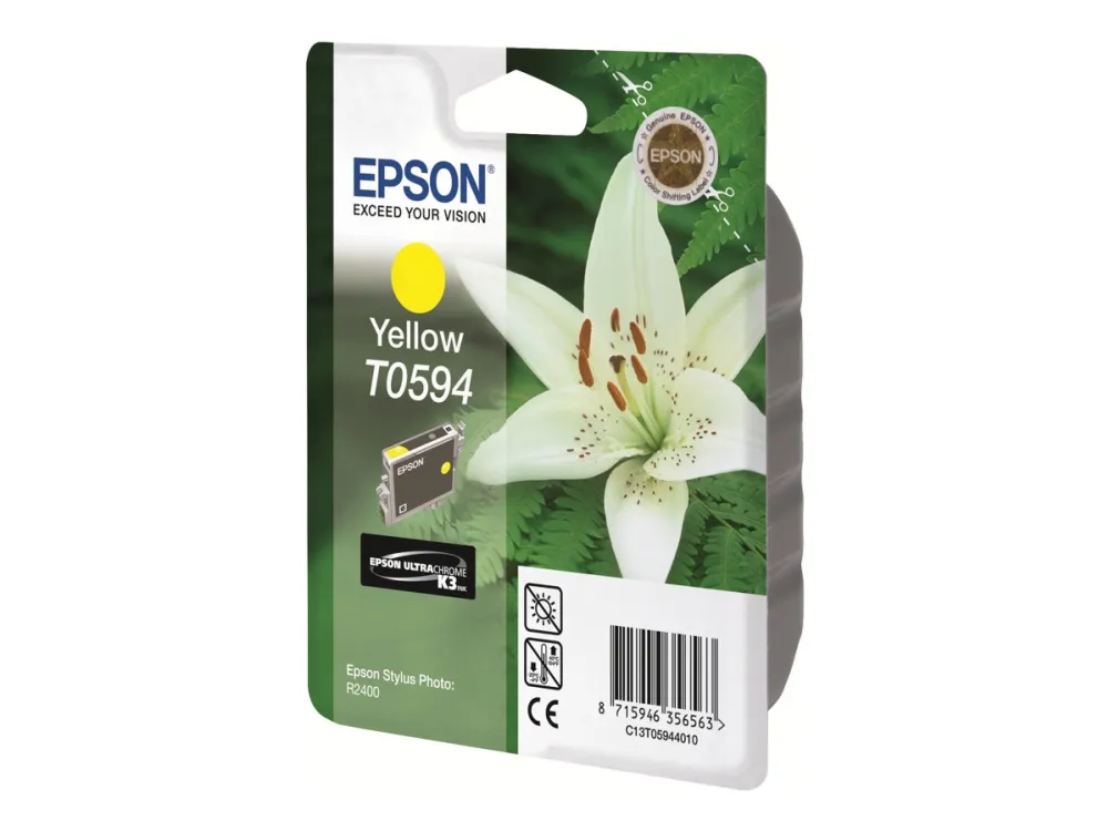 Epson T0594 - 13 ml - gul - original - blister - blekkpatron - for Stylus Photo R2400
