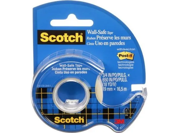 Scotch klebeteip for vegg-sikkerhet 19 mm x 16,5 m