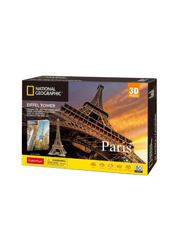 Cubic Fun PUSLESPILL - EIFFEL TOWER 3D 80 PCS 3D Puslespill