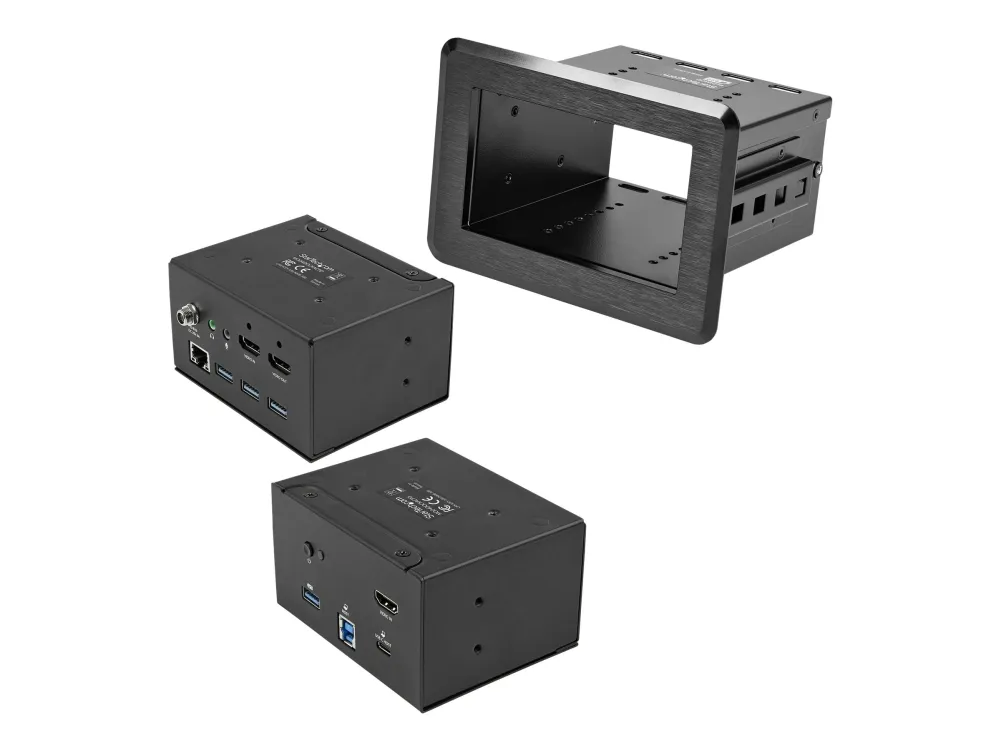 Startech Conference Room Docking Station, Universal Laptop Dock, 4K HDMI, 60W Power Delivery, USB Hub, GbE, Audio, In-Table Connectivity Box For Huddle/Boardroom Collaboration Space - For Teams & Zoom Calls - Dokkingstasjon - USB-C / USB 3.0 - HDMI - 1GbE - TAA-samsvar