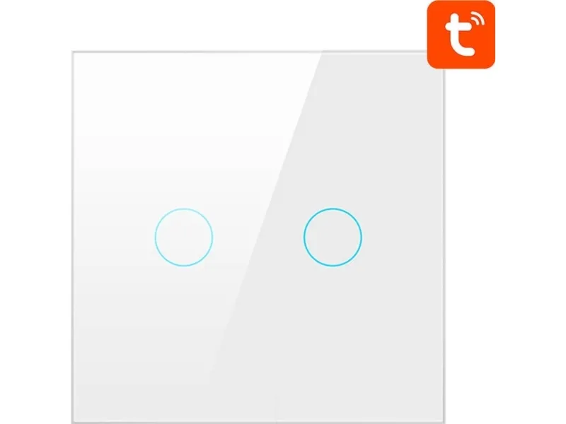 Smart lysbryter ZigBee Avatto ZTS02-EU-W2 2 kanaler TUYA (hvit)