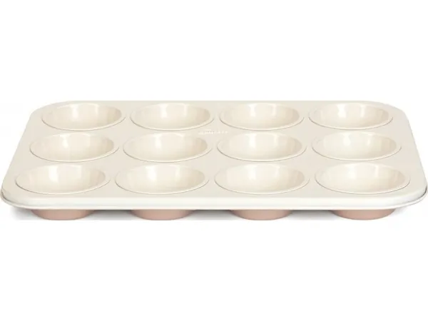 Patisse muffinsform 35 x 27 cm stål kobber/hvit