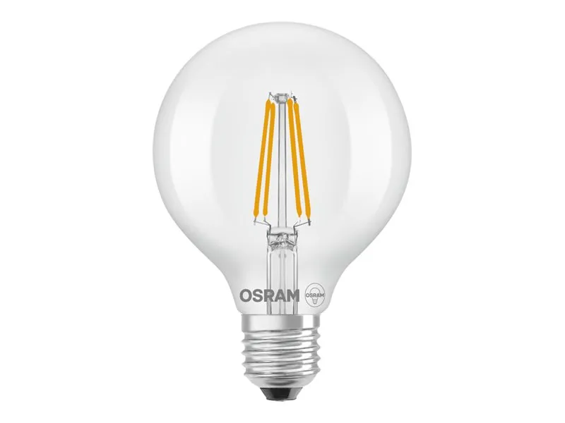 OSRAM CLASSIC - LED-filamentlyspære - form: G95 - klar finish - E27 - 3.8 W (ekvivalent 60 W) - klasse A - varmt hvitt lys - 2700 K
