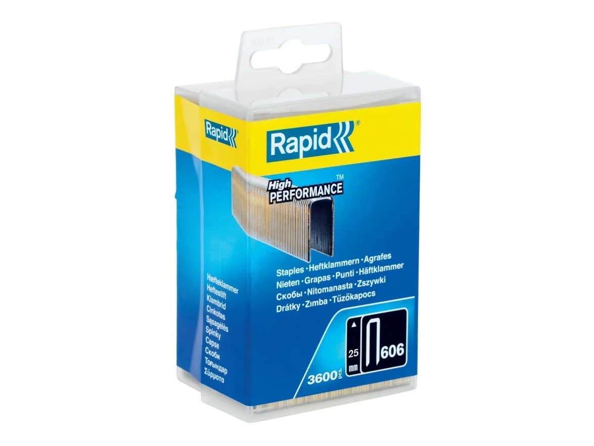 Kabės Rapid 606/25, 3600 vnt. plast.p.