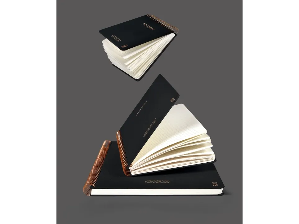 KOZO Kvadreret Notesbog A4 Premium Black - (6 stk.)