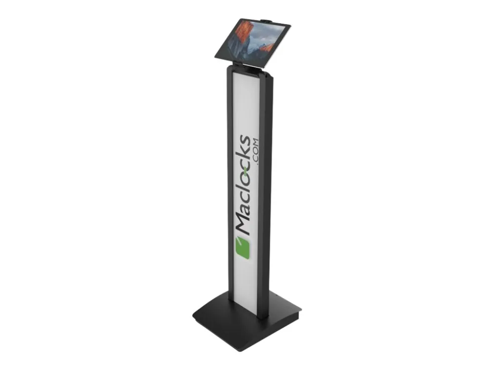 Compulocks Universal Tablet Cling Brandable Floor Stand - Stativ - for nettbrett - låsbar - stål - svart - skjermstørrelse: inntil 13 - monteringsgrensesnitt: 100 x 100 mm - plassering på gulv