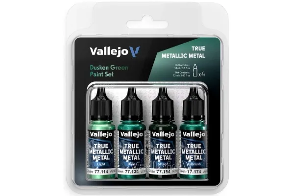 Vallejo 77.257 True Metallic maling - Dusken Green malingsett