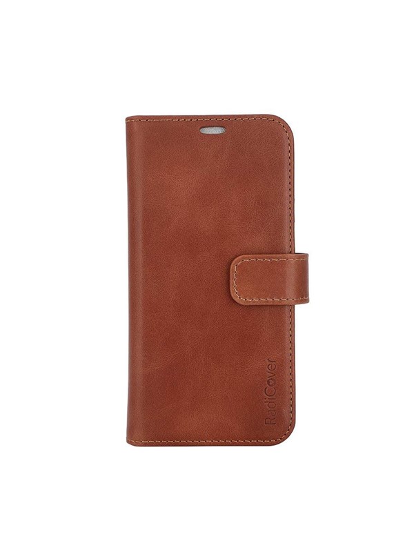 Radicover Wallet Case 2in1 Anti Radiation Leather MagS Brown - iPhone 15