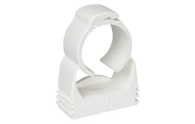 Walraven starQuick Ø 24-28mm - Hvid plastbøjle lukkes med et let pres på røret. Halogenfri.