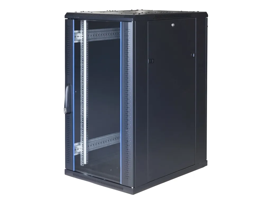 SystemG 19 skap 22U 600x800 glassdør, perforert, 800 kg