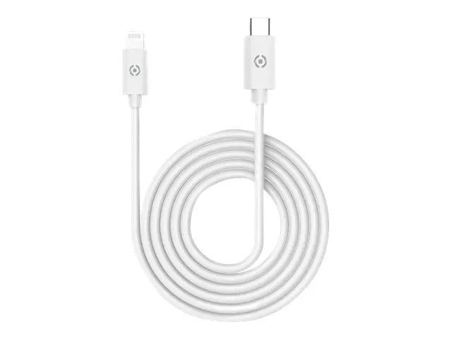 Celly - Lightning-kabel - 24 pin USB-C hann til Lightning hann - 2 m - hvit - Power Delivery-støtte