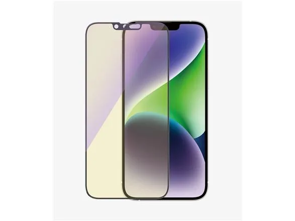 PanzerGlass - Skjermbeskyttelse for mobiltelefon - ultrabred passform - glass - med personvernsfilter - rammefarge svart - for Apple iPhone 14 Pro Max
