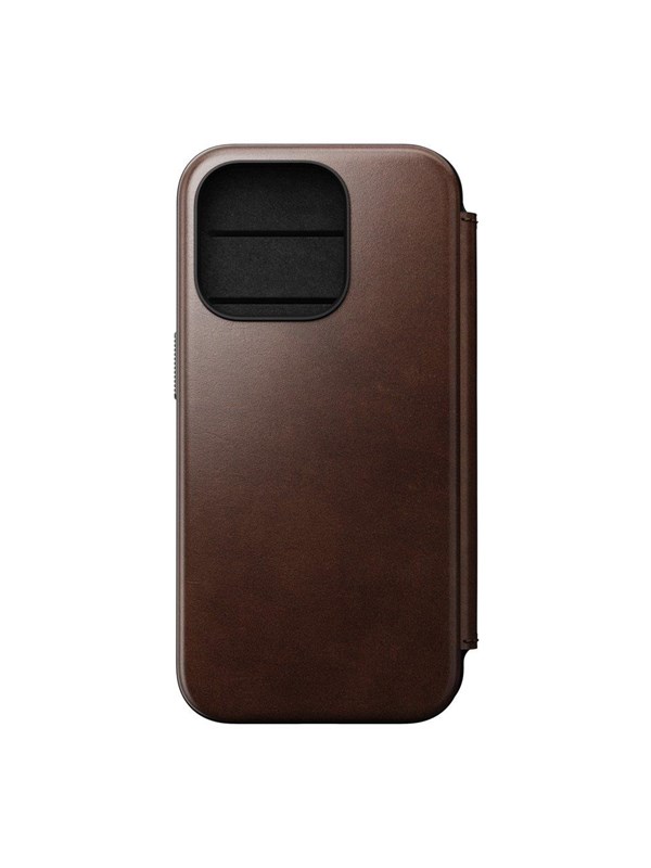 Nomad Modern Leather Folio - iPhone 15 Pro | Rustic Brown | Horween