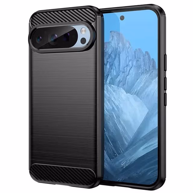 Børstet silikondeksel Google Pixel 9 Pro - Svart