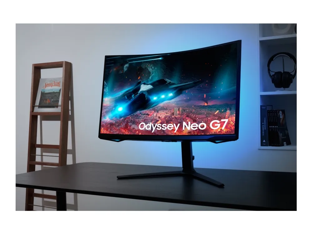 Samsung Odyssey Neo G7 S32BG750NP - G75NB Series - QLED-monitor - gaming - kurvet - 32 - 3840 x 2160 4K @ 165 Hz - VA - 350 cd/m² - 1000000:1 - 1 ms - 2xHDMI, DisplayPort - svart