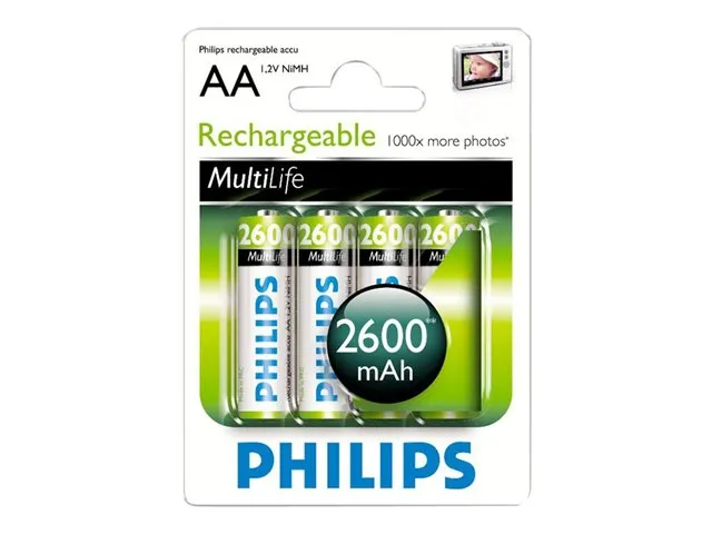 Philips Multilife R6B4B260 - Batteri 4 x AA-type - NiMH - (ladbare) - 2600 mAh