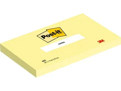 Post-It 655-CY, Rektangel, Gult, Papir, PEFC, 127 mm, 76 mm