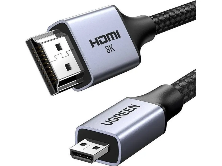 Adapterkabel micro HDMI til HDMI 2.1 8K 2m Ugreen HD164 - grå