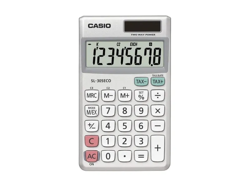Casio SL-305ECO - Lommekalkulator - 8 sifre - batteri, solpanel