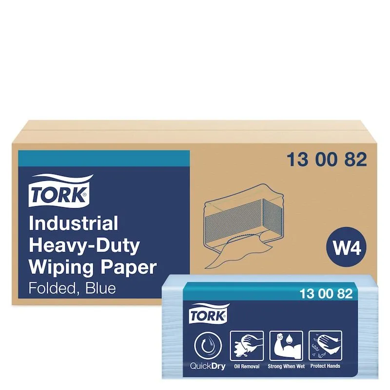 Tørkeklut Tork W4 Ekstra kraftig 3-lags blå 324x385 mm - (5 pakker x 100 stk.)