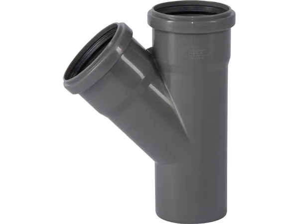 75 mm x 45° Grenrør afløb PP grå