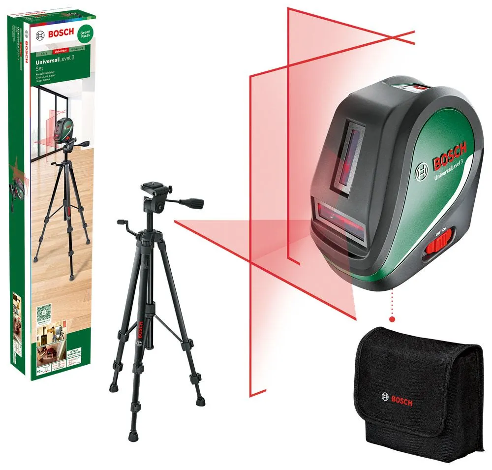 Bosch UniversalLevel 3 Set - Tverrlinje-lasernivå - 10 m