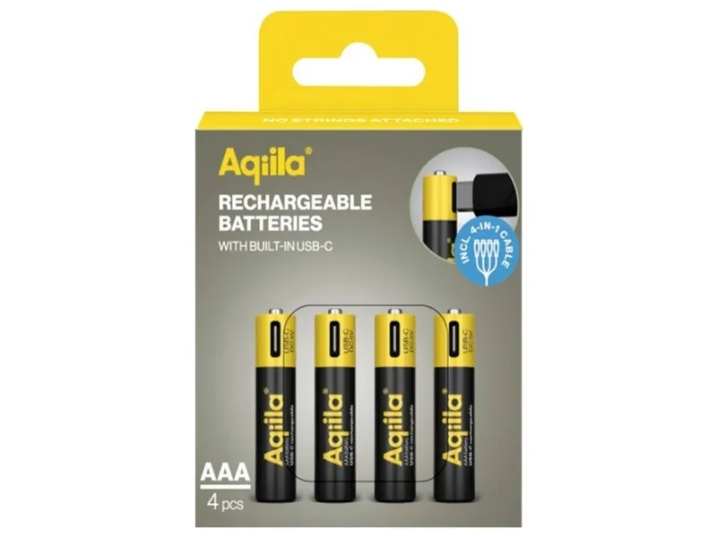 AQIILA oppladbart USB-C NiMH-batteri 1,2 V 4 stk. (AQ60AAA374C4)