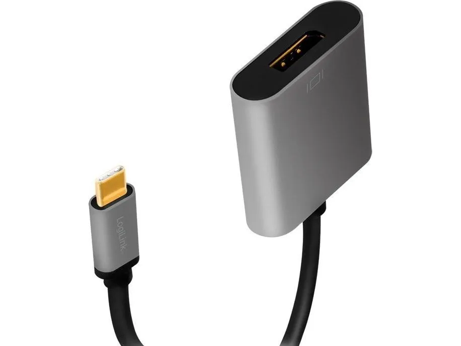 LogiLink CUA0102, USB 3.2 Gen1 Type-C, DisplayPort, 0,15 m, Sort
