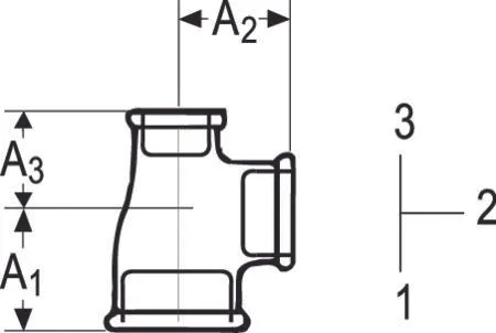 GF GEORG FISCHER 1/2 - 3/8 - 1/2 sort tee