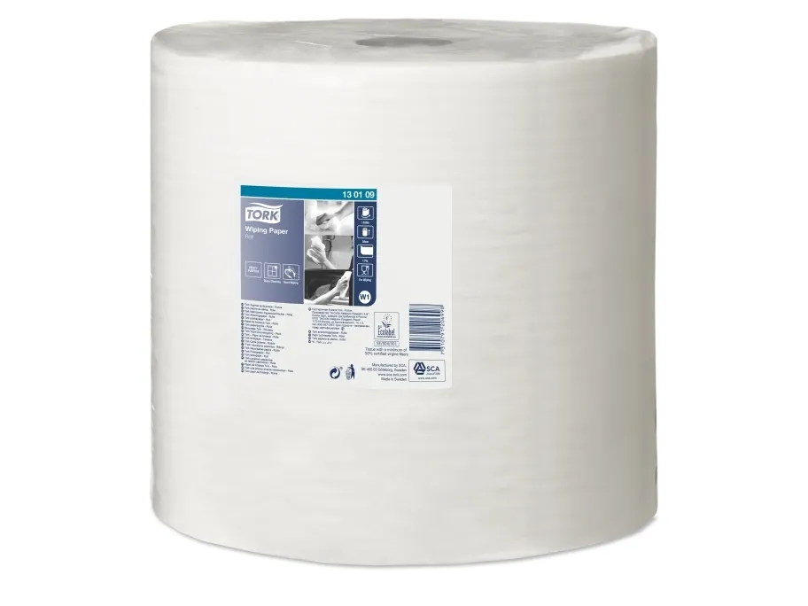 Tørkepapir Industri Tork W1/W2 standard 1-lags hvit
