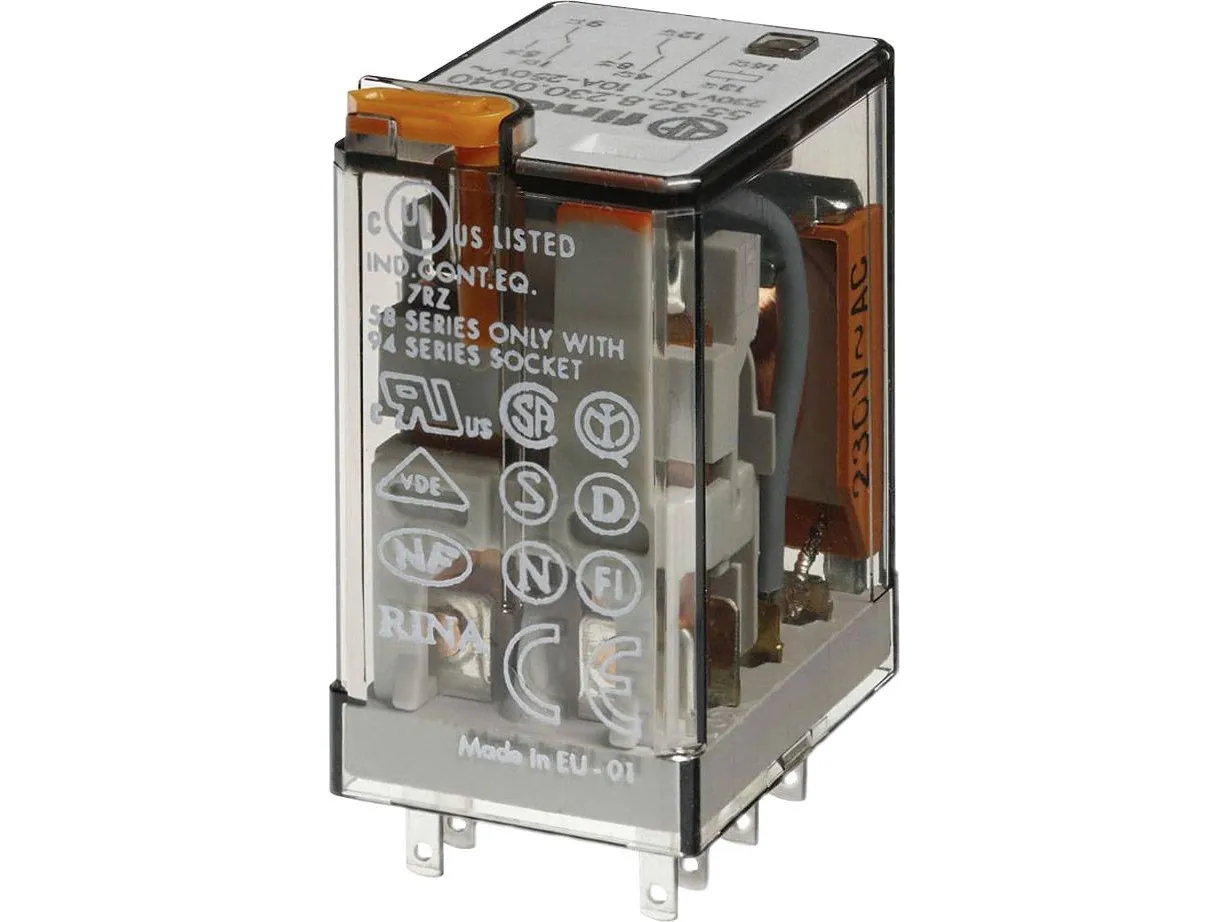 Stikbensrelæ Industri S55.32, 2P, 10A, 12V AC