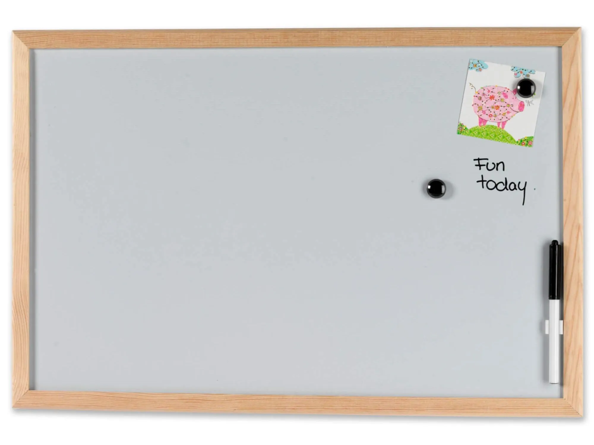 Whiteboard 60x40 cm magnetisk med træramme inkl. 1 marker og 2 magneter