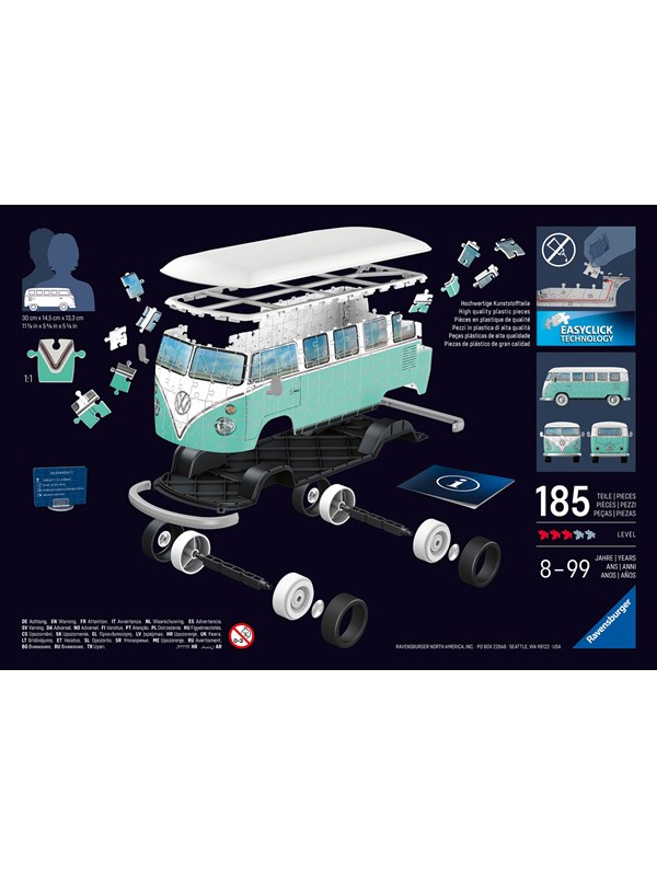 Ravensburger Volkswagen T1 Bulli 3D Puzzle, 108pc 3D Puslespill