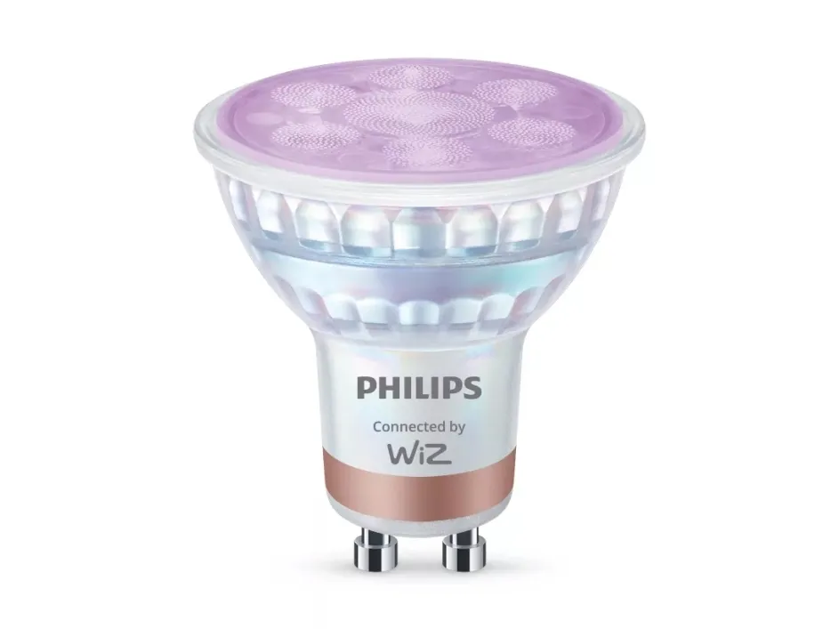 Philips Smart LED RGB GU10-glasspære, 345 lm, 2-pakning, Smartpære, Wi-Fi/Bluetooth, Hvit, Wi-Fi 4 (802.11n), 802.11b, 802.11g, LED, GU10