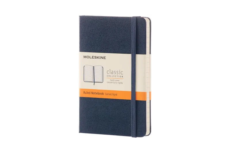 Moleskine Classic, Monokromatisk, Blå, 192 ark, 70 g/m², Linjerte ark, Innbundet (hardcover)