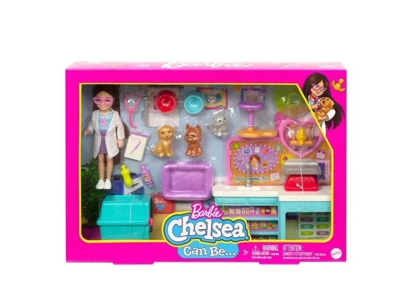 Mattel Barbie Chelsea Kan være: Chelsea Animal Clinic Lekesett med dyr og tilbehør