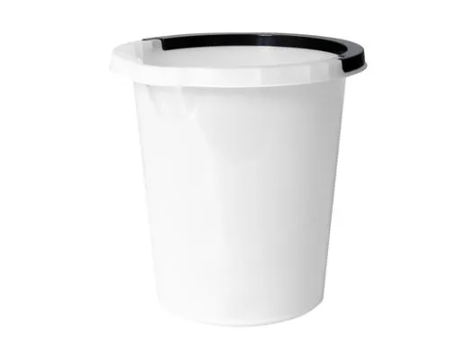 Spand 5 ltr rund med hank hvid,stk