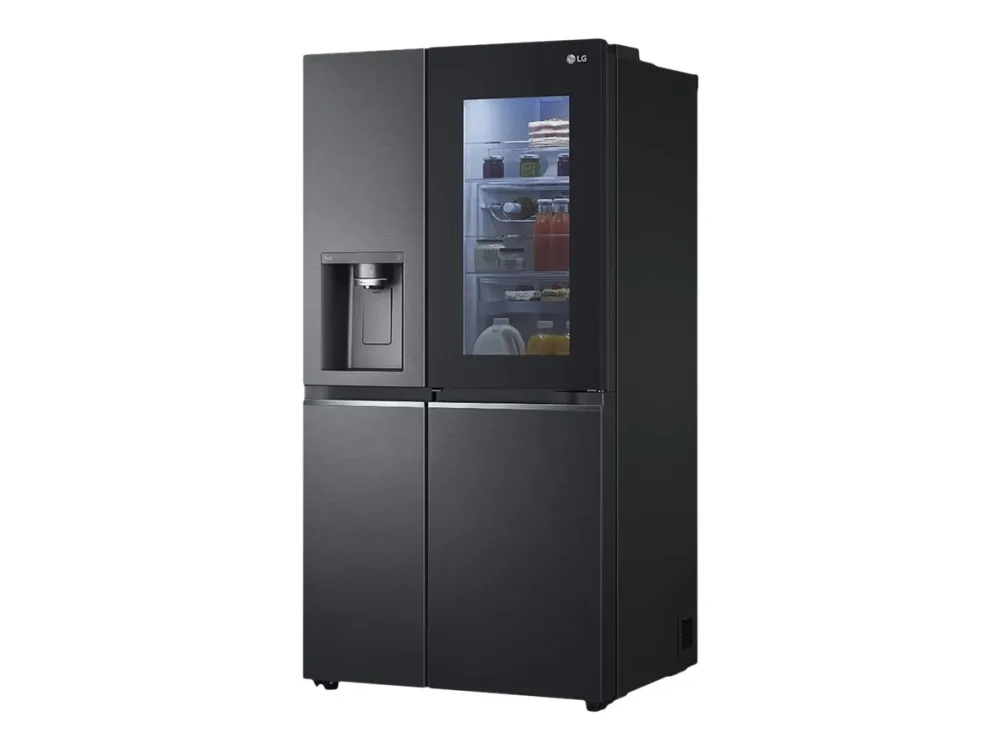 LG GSXV90MCAE - Kjøleskap/fryser - side-ved-side med vannautomat, isdispenser - Wi-Fi - bredde: 91.3 cm - dybde: 73.5 cm - høyde: 179 cm - 635 liter - Klasse E - karbon
