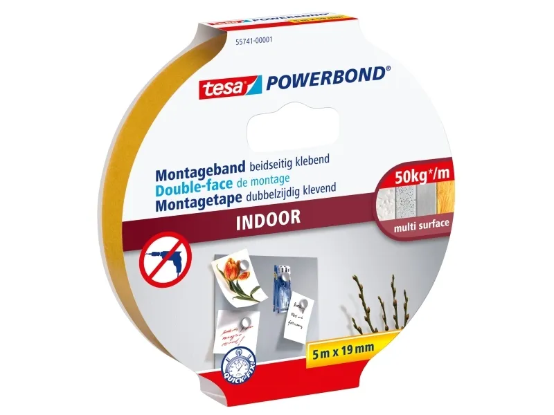 tesa Powerbond Montagebånd Indoor 5m 19mm